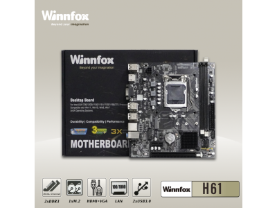 Mainboard Winnfox H61 Chính hãng, Bảo hành 24 tháng